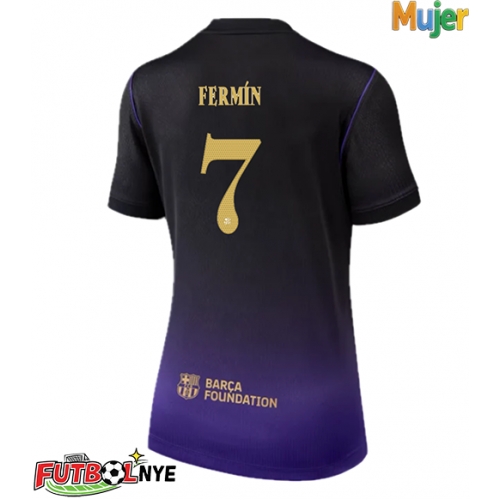 Camiseta Barcelona Fermin Lopez #7 Visitante Equipación para mujer 2026-27 manga corta